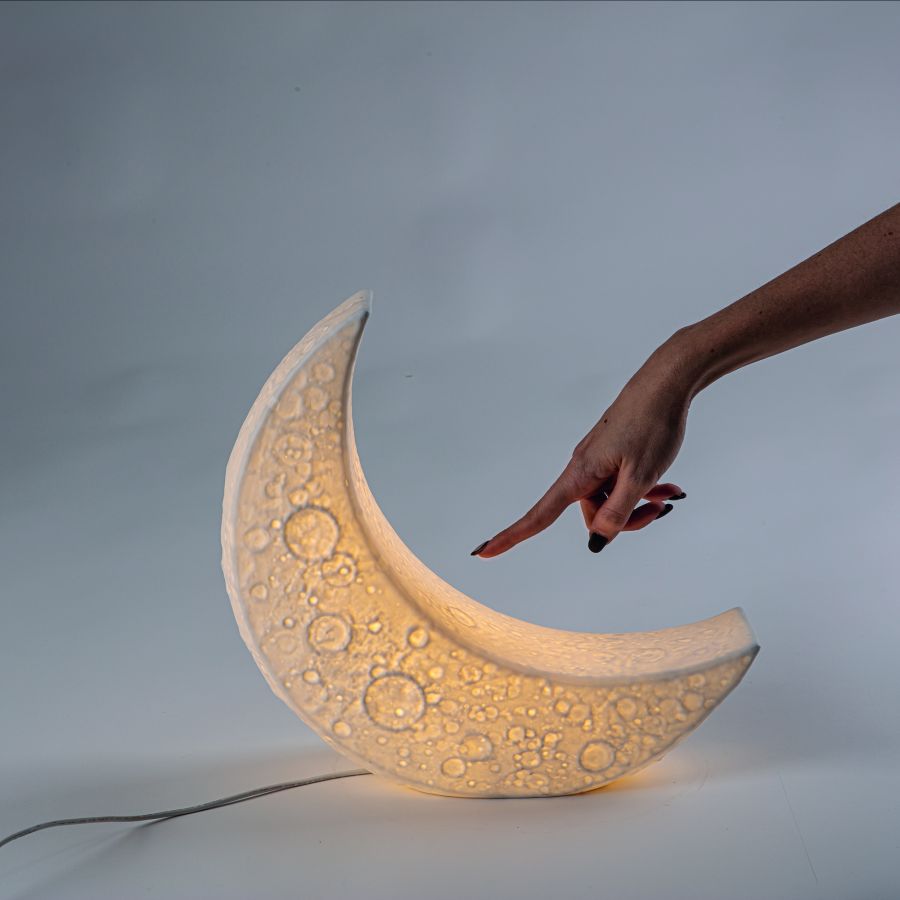 Porcelain Table Lamp My Tiny Moon Lamp by Seletti