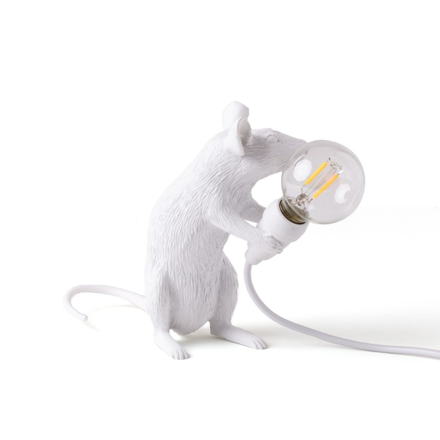 Resin Indoor Table Lamp Mouse Lamp Mac by Seletti #White