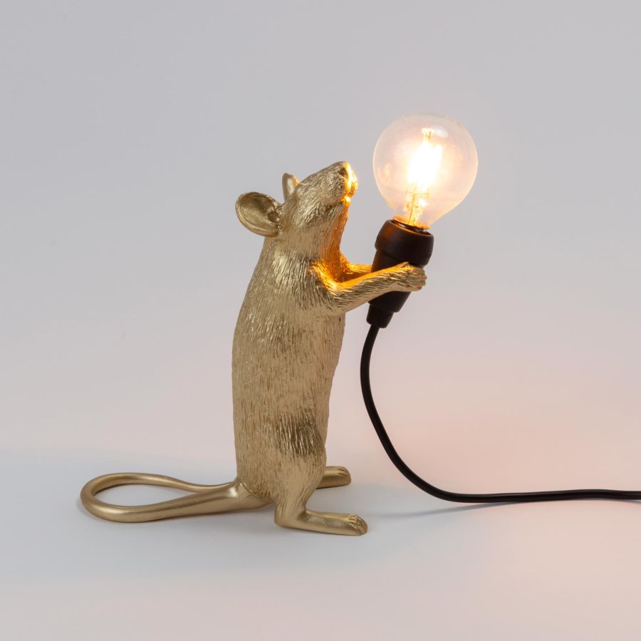 Resin Indoor Table Lamp Mouse Lamp Step by Seletti #Gold