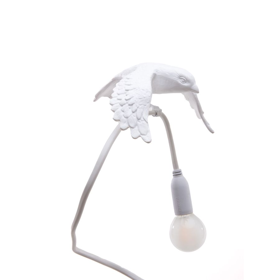 Resin Table Lamp with Clamp Sparrow Lamp Taking off by Seletti #White