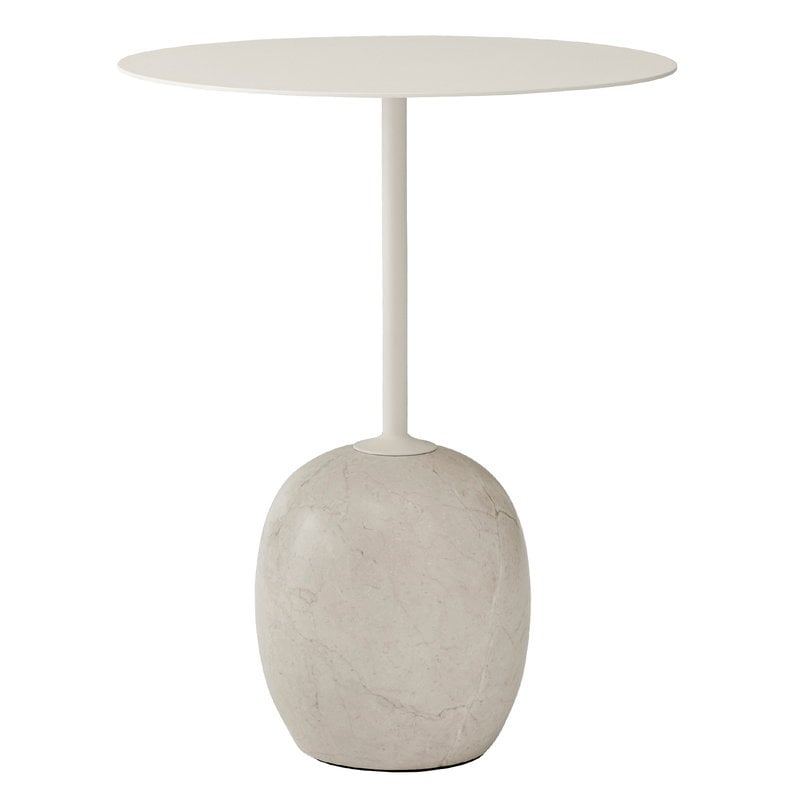 Lato LN8 coffee table by &Tradition #white - Cream Diva marble #