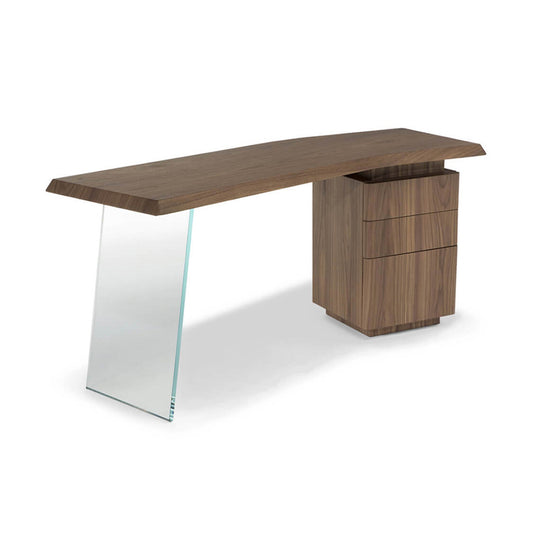 Phantom - Wooden Secretary Desk With Drawers by Natuzzi Italia #Walnut
