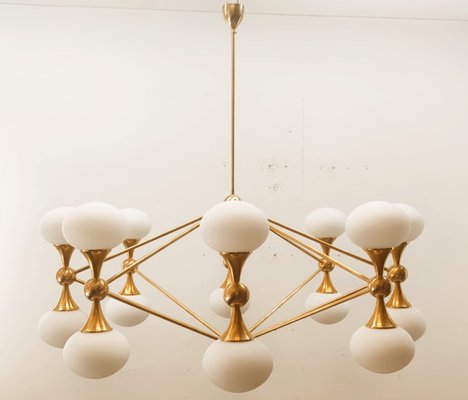 16 Light Brass Sputnik Chandelier with Oval Globes-QLH-1326265