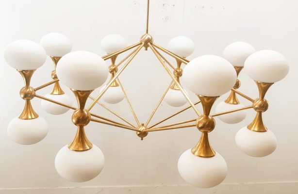 16 Light Brass Sputnik Chandelier with Oval Globes-QLH-1326265