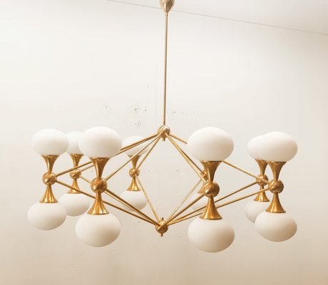 16 Light Brass Sputnik Chandelier with Oval Globes-QLH-1326265