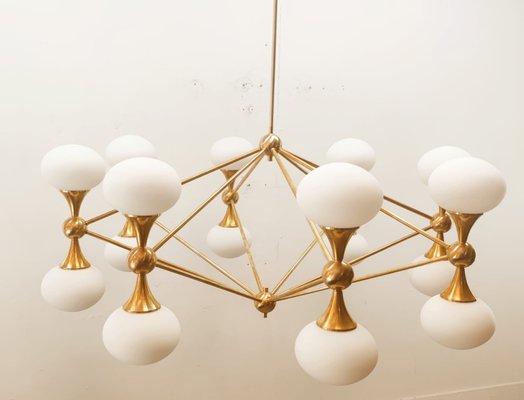 16 Light Brass Sputnik Chandelier with Oval Globes-QLH-1326265