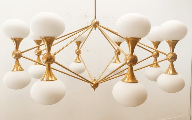 16 Light Brass Sputnik Chandelier with Oval Globes-QLH-1326265