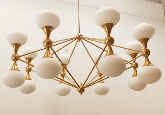 16 Light Brass Sputnik Chandelier with Oval Globes-QLH-1326265