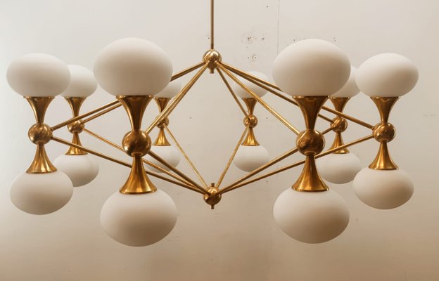 16 Light Brass Sputnik Chandelier with Oval Globes-QLH-1326265