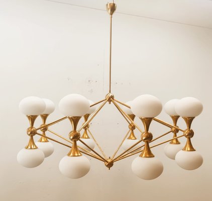 16 Light Brass Sputnik Chandelier with Oval Globes-QLH-1326265