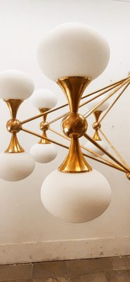 16 Light Brass Sputnik Chandelier with Oval Globes-QLH-1326265