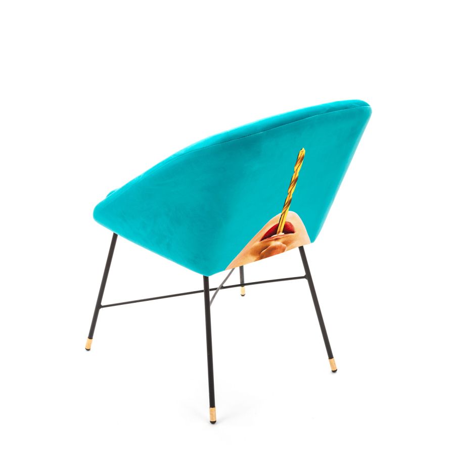 Fabric Fully Upholseted Padded Chair Drill by Seletti