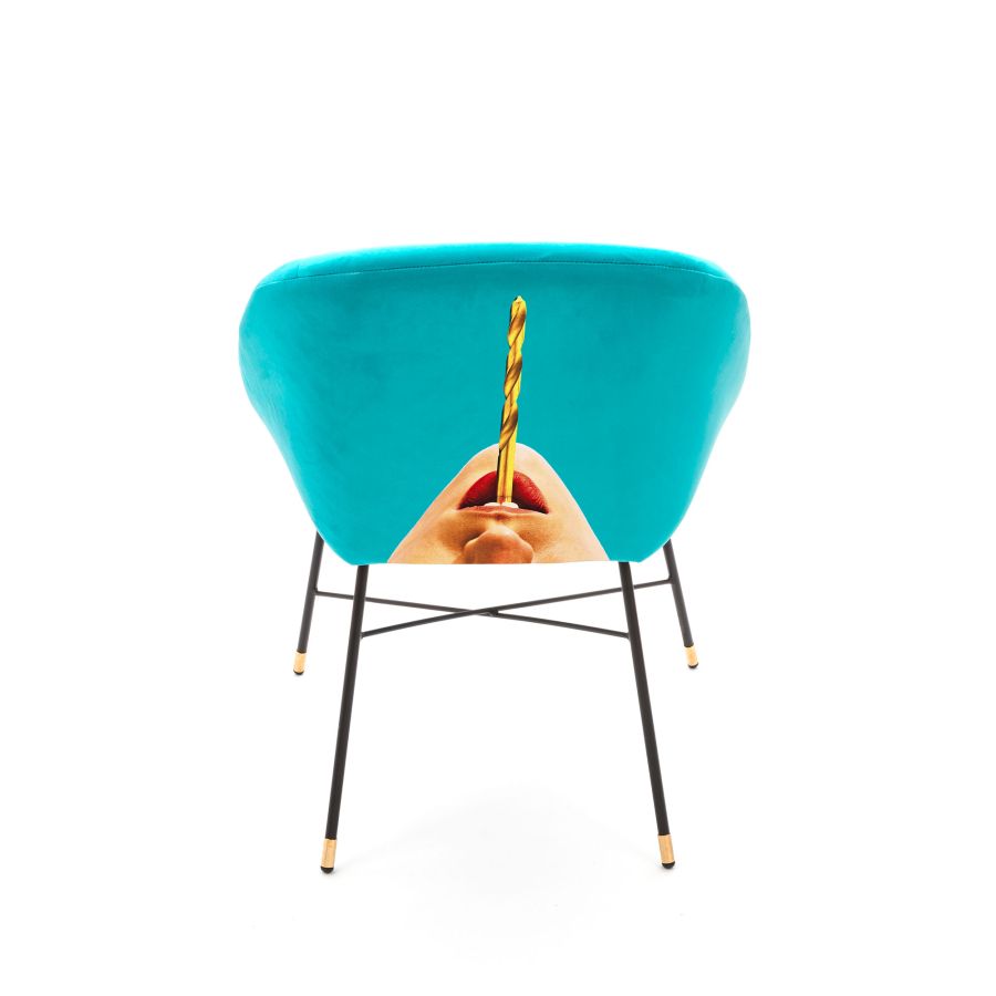 Fabric Fully Upholseted Padded Chair Drill by Seletti