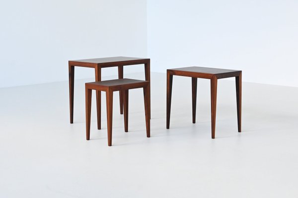 #163 Nesting Tables in Rosewood by Severin Hansen for Haslev Møbelsnedkeri, Denmark, 1960s, Set of 3-BXV-2023449