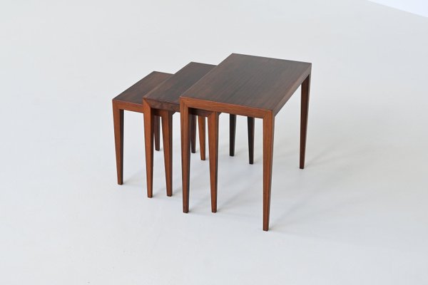 #163 Nesting Tables in Rosewood by Severin Hansen for Haslev Møbelsnedkeri, Denmark, 1960s, Set of 3-BXV-2023449