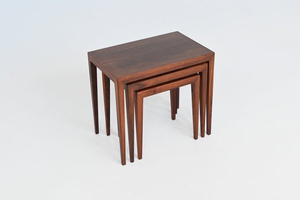 #163 Nesting Tables in Rosewood by Severin Hansen for Haslev Møbelsnedkeri, Denmark, 1960s, Set of 3-BXV-2023449