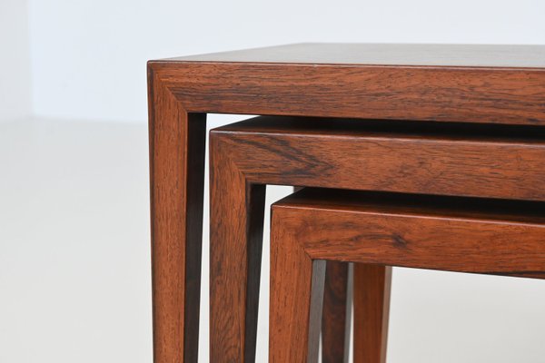 #163 Nesting Tables in Rosewood by Severin Hansen for Haslev Møbelsnedkeri, Denmark, 1960s, Set of 3-BXV-2023449