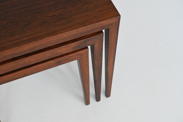 #163 Nesting Tables in Rosewood by Severin Hansen for Haslev Møbelsnedkeri, Denmark, 1960s, Set of 3-BXV-2023449