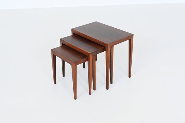 #163 Nesting Tables in Rosewood by Severin Hansen for Haslev Møbelsnedkeri, Denmark, 1960s, Set of 3-BXV-2023449