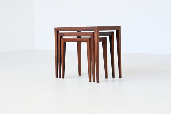 #163 Nesting Tables in Rosewood by Severin Hansen for Haslev Møbelsnedkeri, Denmark, 1960s, Set of 3-BXV-2023449