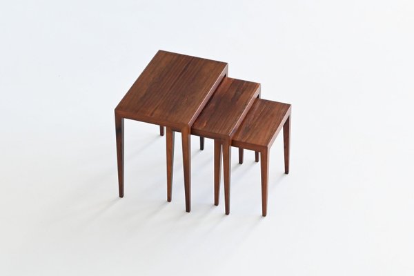 #163 Nesting Tables in Rosewood by Severin Hansen for Haslev Møbelsnedkeri, Denmark, 1960s, Set of 3-BXV-2023449