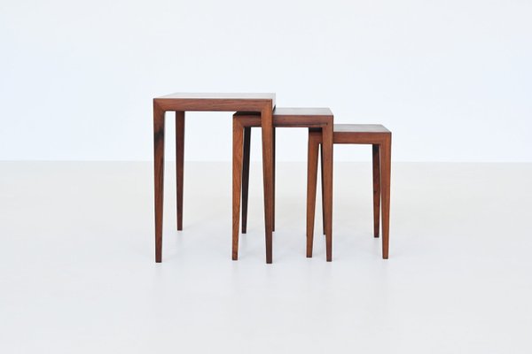 #163 Nesting Tables in Rosewood by Severin Hansen for Haslev Møbelsnedkeri, Denmark, 1960s, Set of 3-BXV-2023449