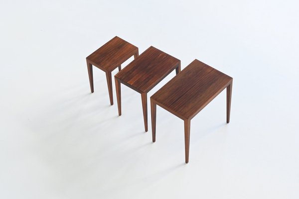 #163 Nesting Tables in Rosewood by Severin Hansen for Haslev Møbelsnedkeri, Denmark, 1960s, Set of 3-BXV-2023449