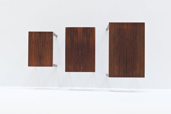 #163 Nesting Tables in Rosewood by Severin Hansen for Haslev Møbelsnedkeri, Denmark, 1960s, Set of 3-BXV-2023449