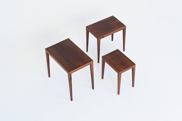 #163 Nesting Tables in Rosewood by Severin Hansen for Haslev Møbelsnedkeri, Denmark, 1960s, Set of 3-BXV-2023449