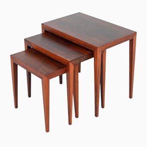 #163 Nesting Tables in Rosewood by Severin Hansen for Haslev Møbelsnedkeri, Denmark, 1960s, Set of 3-BXV-2023449