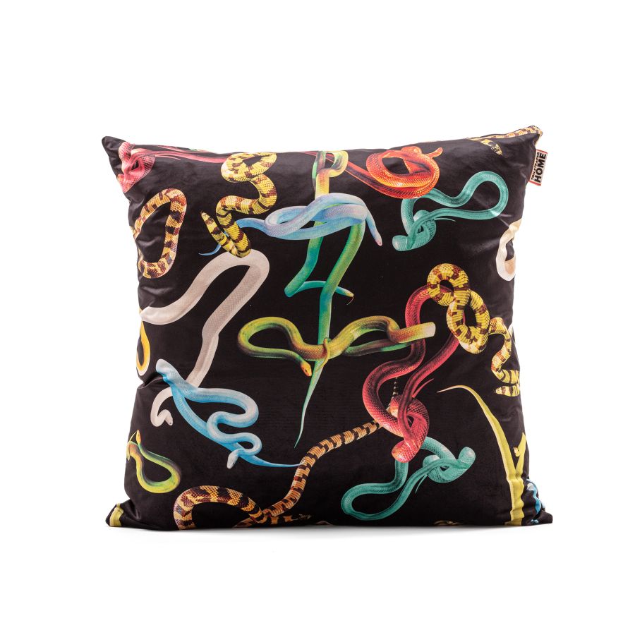 67 x 67 Fabric Cushion Snakes by Seletti