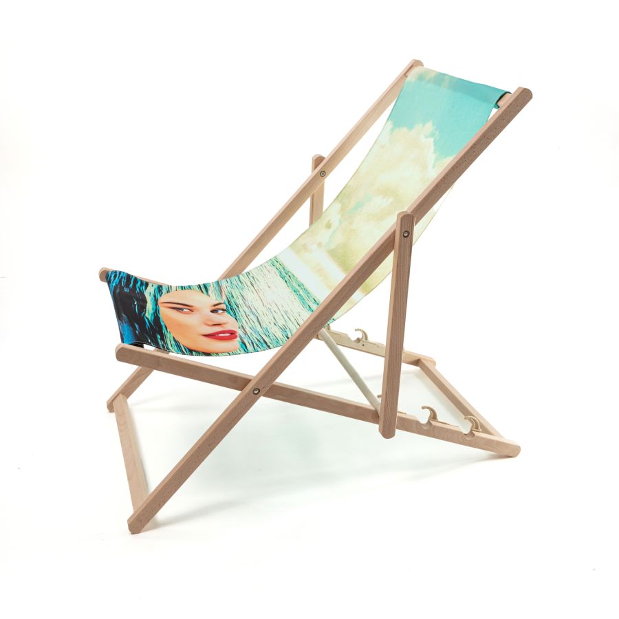 beech wood Deck Chair Girl in the Sea by Seletti