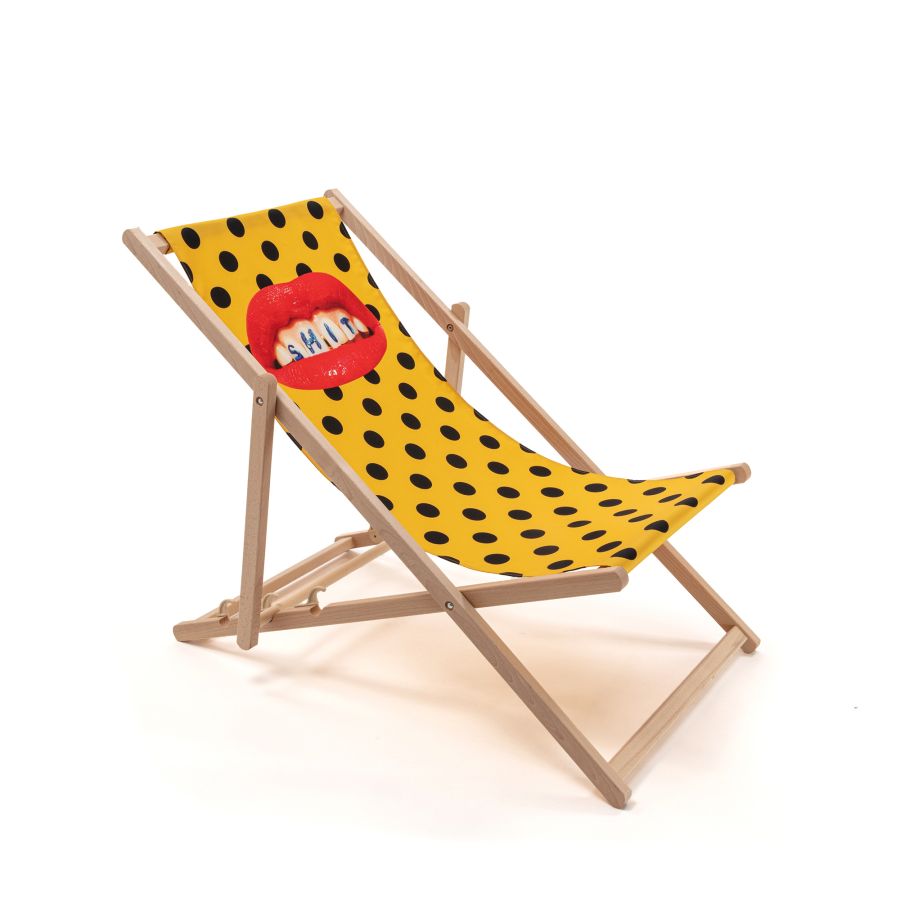 beech wood Deck Chair Shit by Seletti