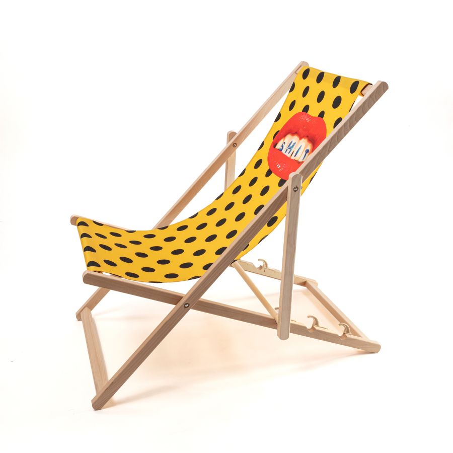 beech wood Deck Chair Shit by Seletti