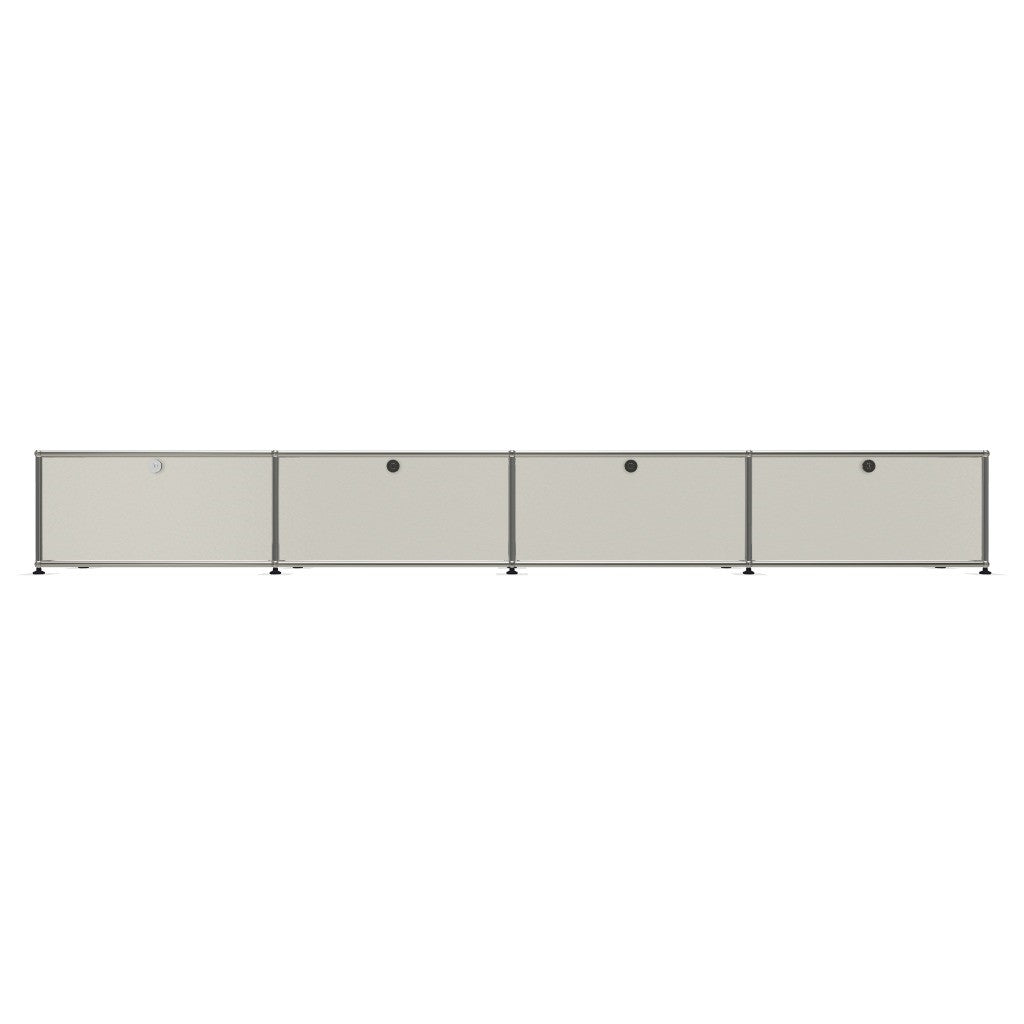 4x1 Modular Metal Sideboard with 4 doors [W(750+750+750+750)XD350XH350] by Usm #Pure White [RAL 9010]