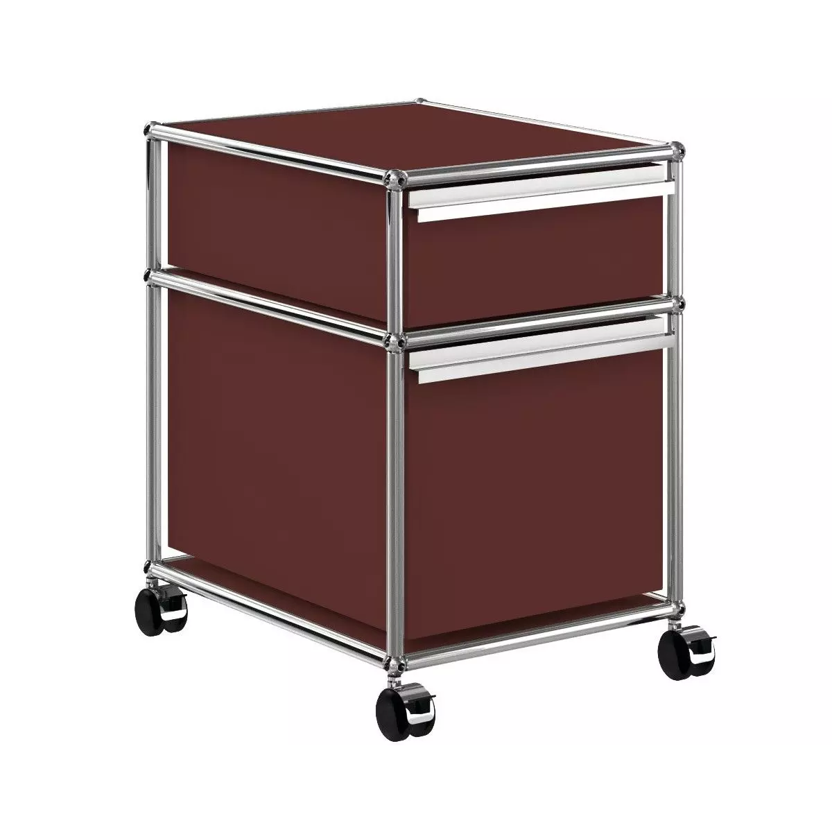 1x2 Container with wheels & 2 drawers [W395XD500xH(350+175)] by Usm #USM Brown