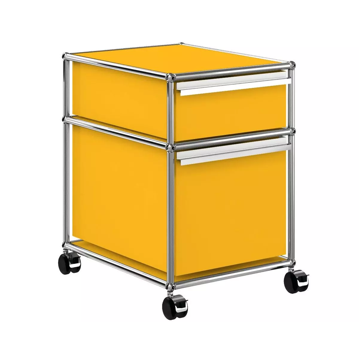 1x2 Container with wheels & 2 drawers [W395XD500xH(350+175)] by Usm #Golden Yellow [RAL 1004]