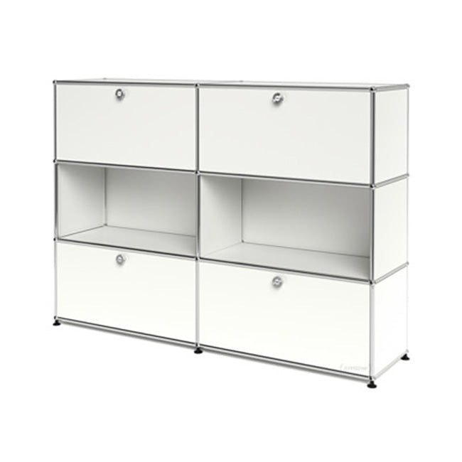 2x3 Modular Metal Highboard with 2-2 top bottom doors [W(750+750)XD350XH(350+350+350)] by Usm #Pure White [RAL 9010]