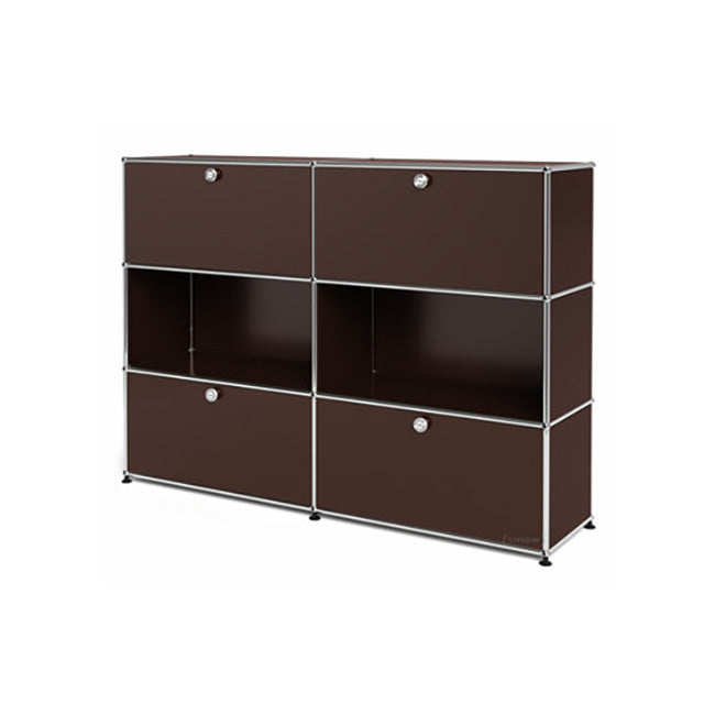 2x3 Modular Metal Highboard with 2-2 top bottom doors [W(750+750)XD350XH(350+350+350)] by Usm #USM Brown