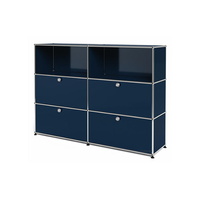 2x3 Modular Metal Highboard with 4 bottom doors [W(750+750)XD350XH(350+350+350)] by Usm #Steel Blue [RAL 5011]