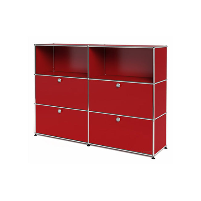 2x3 Modular Metal Highboard with 4 bottom doors [W(750+750)XD350XH(350+350+350)] by Usm #USM Ruby Red