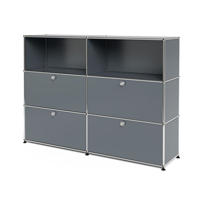 2x3 Modular Metal Highboard with 4 bottom doors [W(750+750)XD350XH(350+350+350)] by Usm #USM Mid-Gray