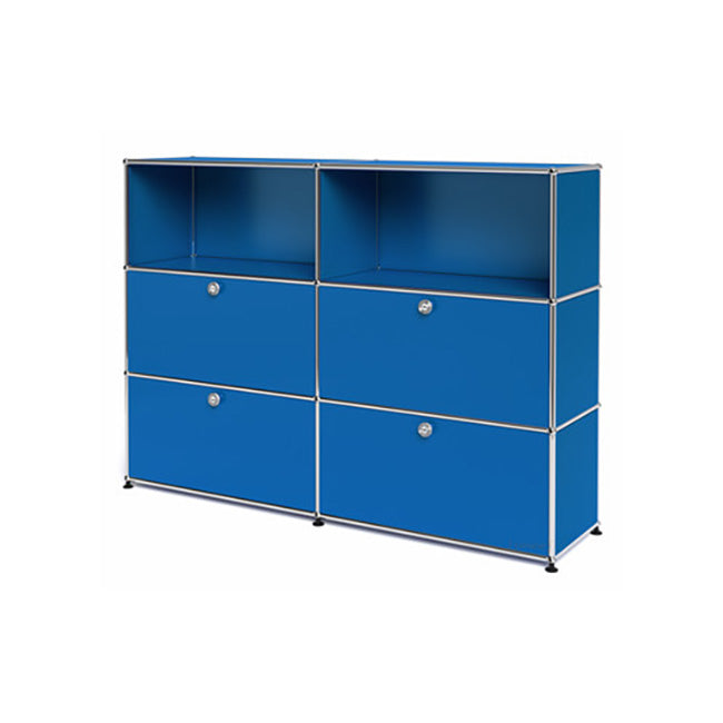 2x3 Modular Metal Highboard with 4 bottom doors [W(750+750)XD350XH(350+350+350)] by Usm #Gentian Blue [RAL 5010]