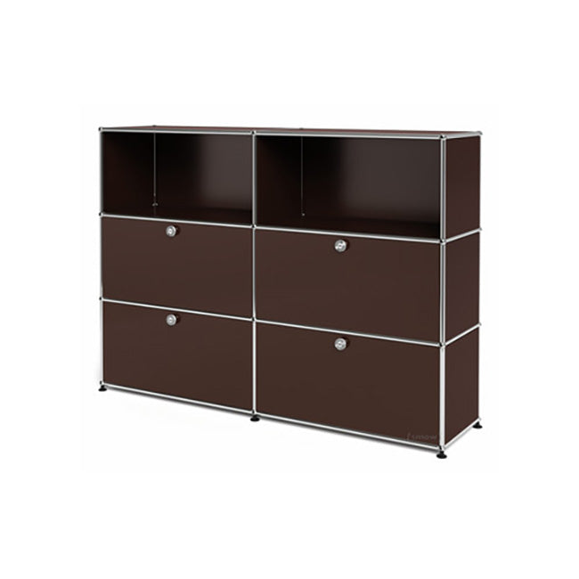 2x3 Modular Metal Highboard with 4 bottom doors [W(750+750)XD350XH(350+350+350)] by Usm #USM Brown