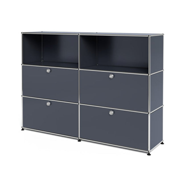 2x3 Modular Metal Highboard with 4 bottom doors [W(750+750)XD350XH(350+350+350)] by Usm #Anthracite [RAL 7016]