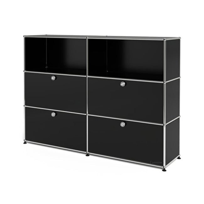 2x3 Modular Metal Highboard with 4 bottom doors [W(750+750)XD350XH(350+350+350)] by Usm #Graphite Black [RAL 9011]