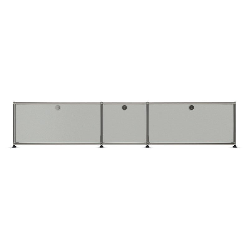 3x1 Modular Metal Sideboard with 3 doors [W(750+395+750)XD350XH350] by Usm #Light Gray [RAL 7035]