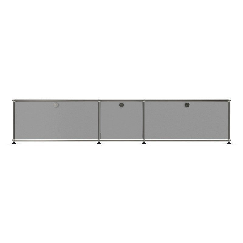 3x1 Modular Metal Sideboard with 3 doors [W(750+395+750)XD350XH350] by Usm #USM Matte Silver