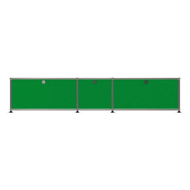 3x1 Modular Metal Sideboard with 3 doors [W(750+395+750)XD350XH350] by Usm #USM Green