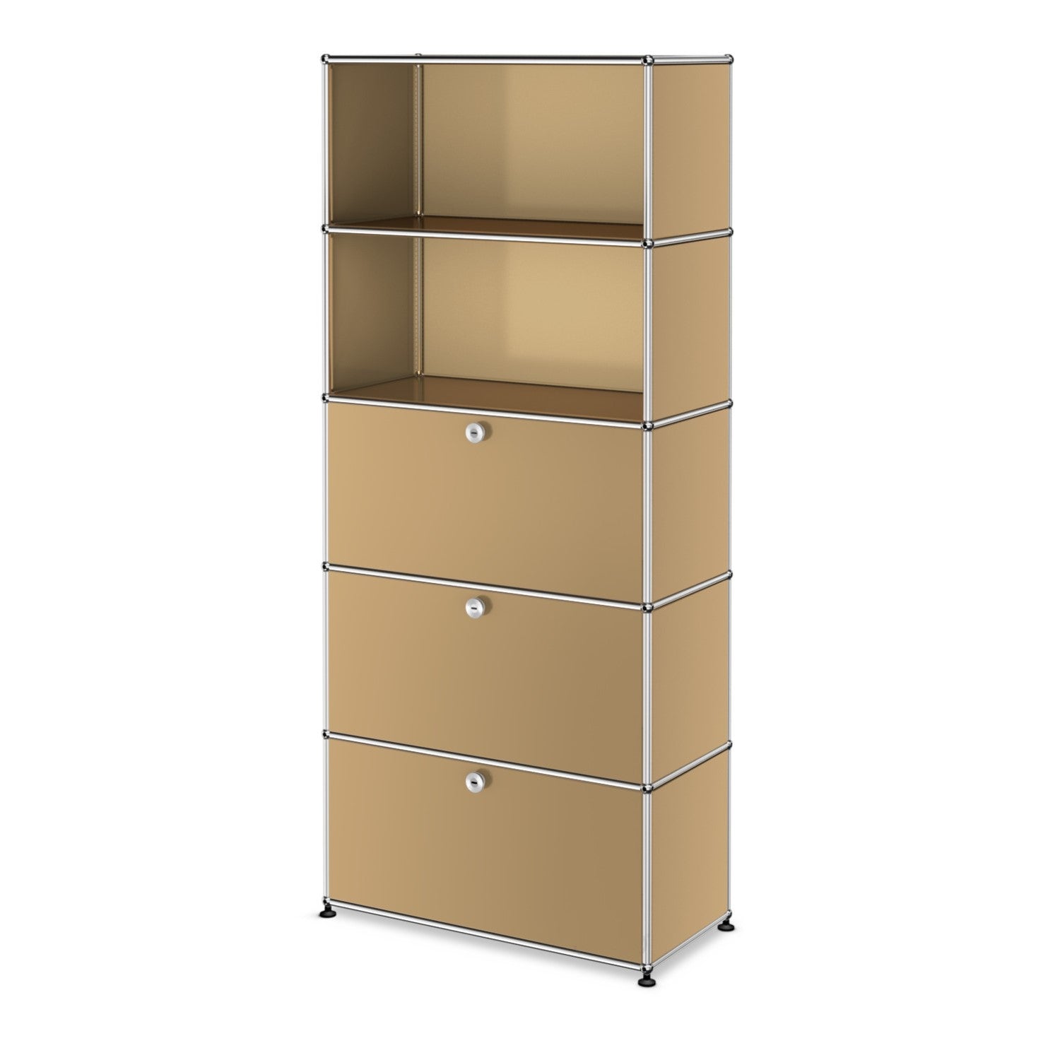 1x5 Modular Metal Shelving System with 3 bottom doors [W750XD350XH(350+350+350+350+350)] by Usm #USM Beige